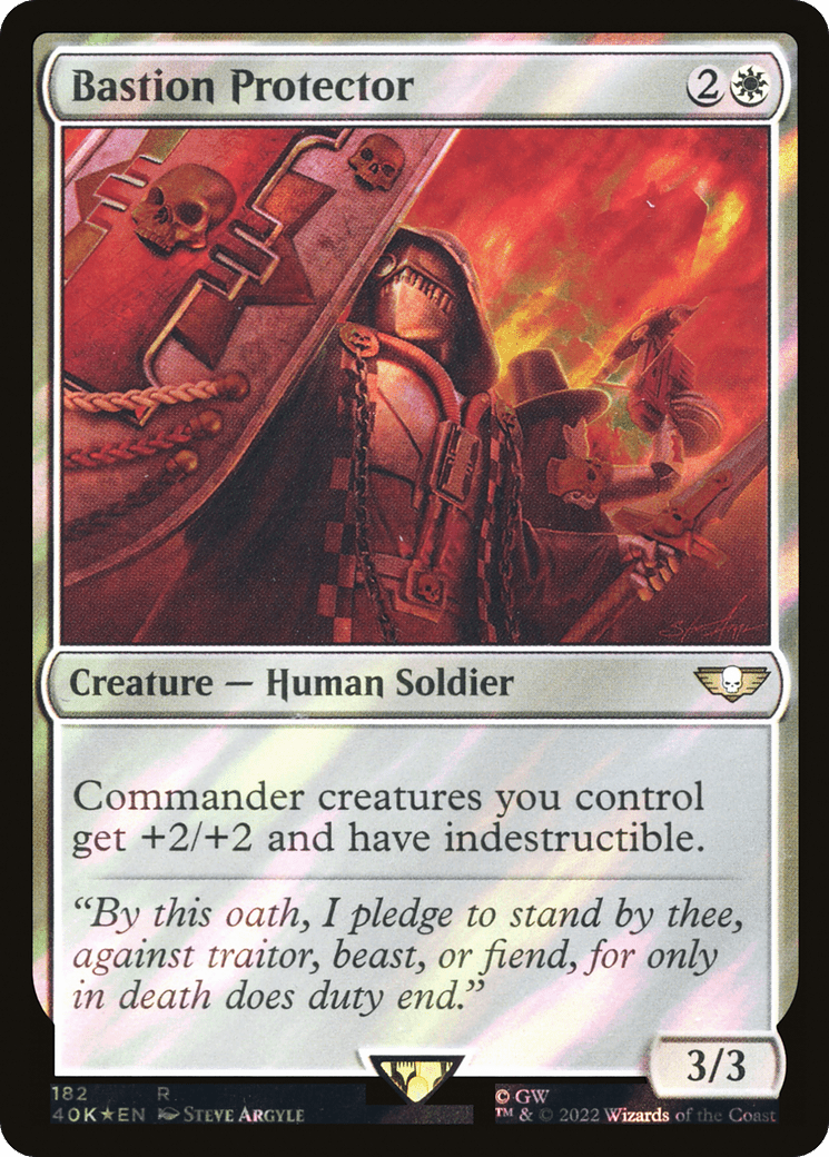 Bastion Protector (Surge Foil) [Marvel Super Heroes Commander] MTG Single Magic: The Gathering  | Multizone: Comics And Games