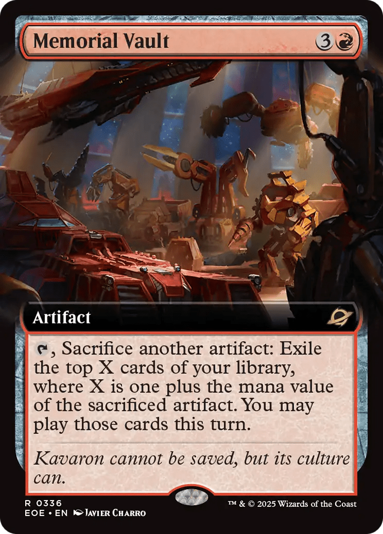 Memorial Vault (Extended Art) [Edge of Eternities] MTG Single Magic: The Gathering  | Multizone: Comics And Games