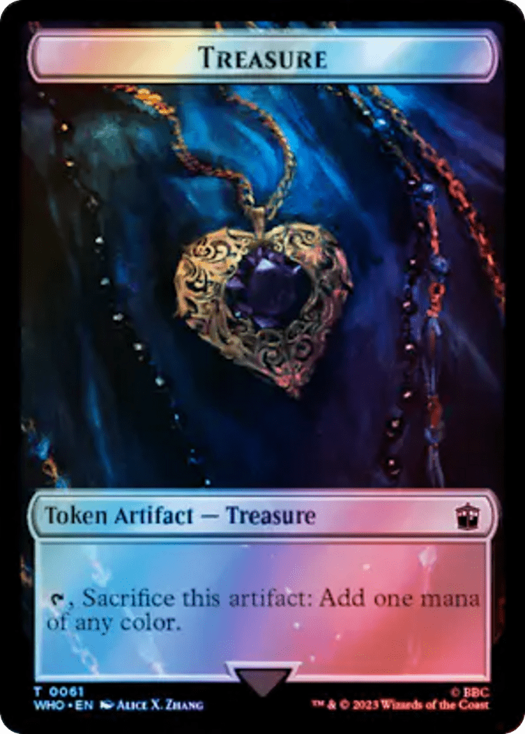 Alien Rhino // Treasure (0061) Double-Sided Token (Surge Foil) [Doctor Who Tokens] MTG Single Magic: The Gathering  | Multizone: Comics And Games