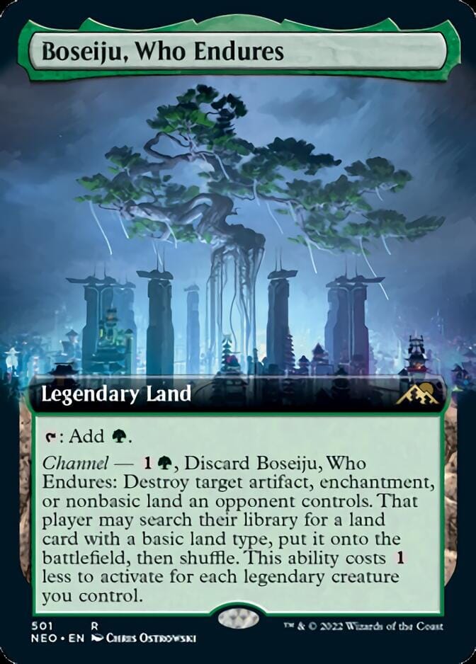 Boseiju, Who Endures (Extended Art) [Kamigawa: Neon Dynasty] MTG Single Magic: The Gathering  | Multizone: Comics And Games