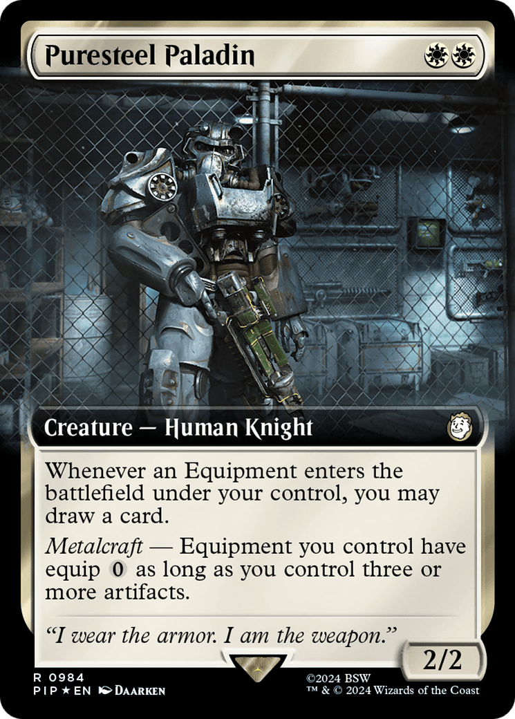 Puresteel Paladin (Extended Art) (Surge Foil) [Fallout] MTG Single Magic: The Gathering  | Multizone: Comics And Games