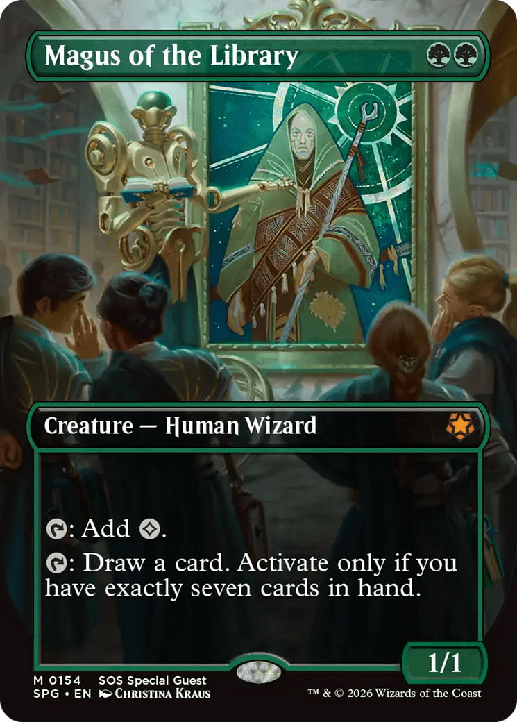 Magus of the Library (Borderless) [Secrets of Strixhaven Special Guests] MTG Single Magic: The Gathering  | Multizone: Comics And Games