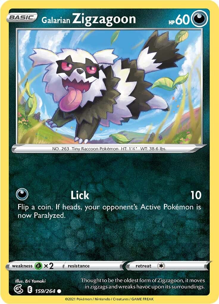 Galarian Zigzagoon (159/264) [Sword & Shield: Fusion Strike] Pokemon Single Pokémon  | Multizone: Comics And Games