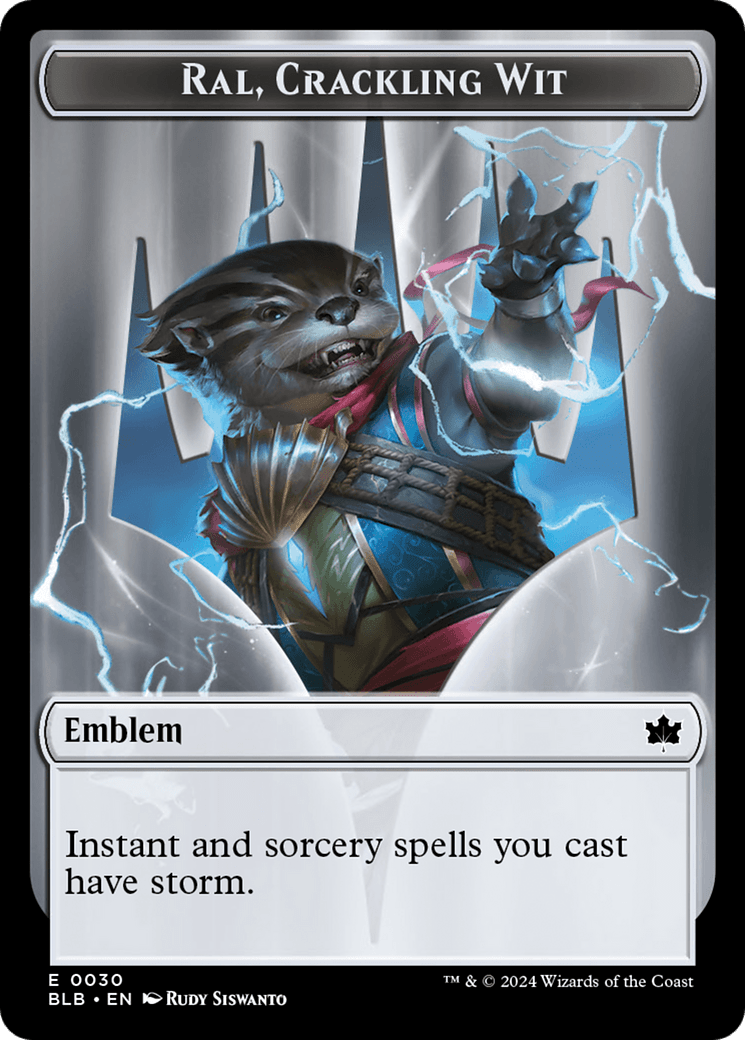 Emblem - Ral, Crackling Wit [Bloomburrow Tokens] MTG Single Magic: The Gathering  | Multizone: Comics And Games