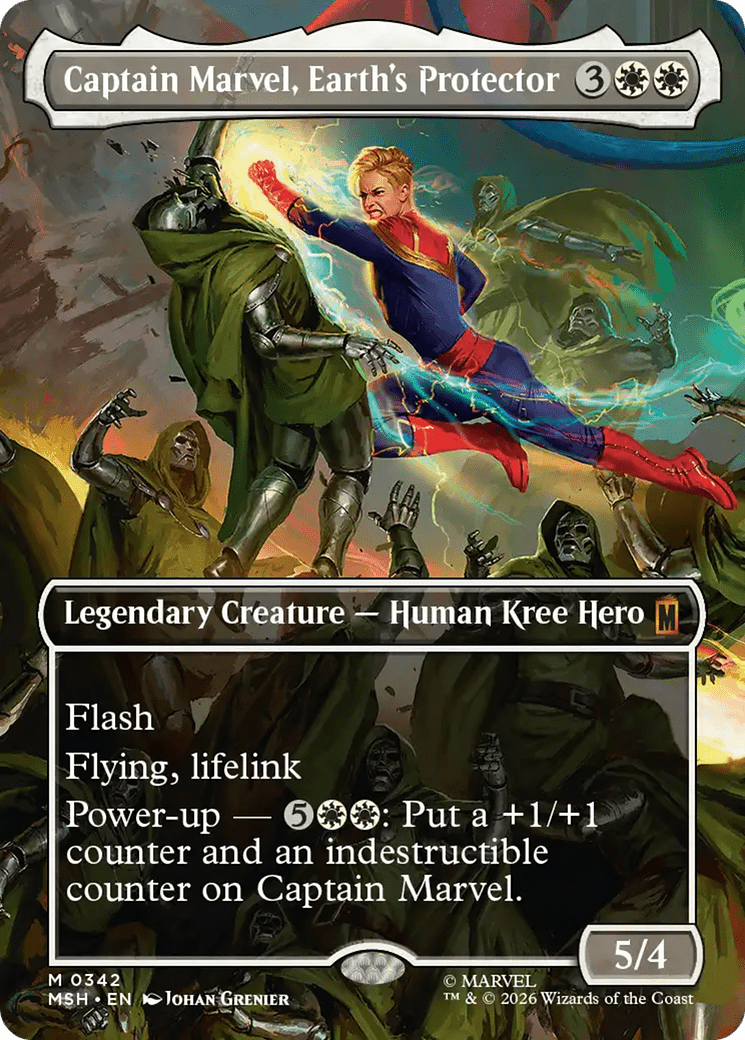Captain Marvel, Earth's Protector (Borderless) (0342) [Marvel Super Heroes] MTG Single Magic: The Gathering  | Multizone: Comics And Games