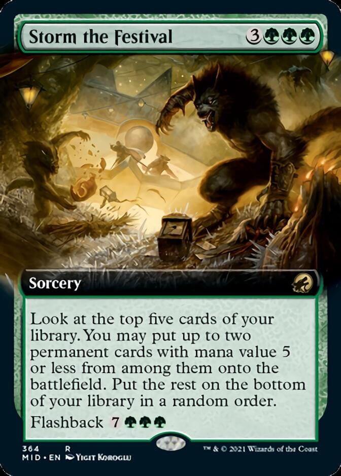 Storm the Festival (Extended Art) [Innistrad: Midnight Hunt] MTG Single Magic: The Gathering  | Multizone: Comics And Games
