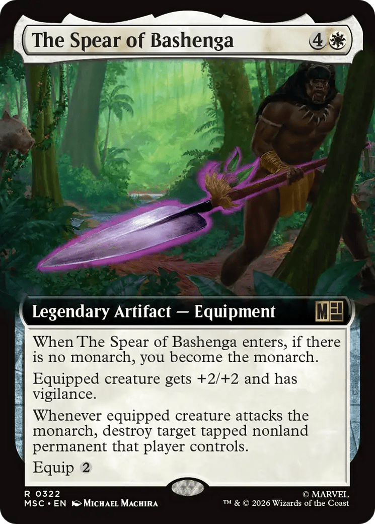 The Spear of Bashenga (Extended Art) [Marvel Super Heroes Commander] MTG Single Magic: The Gathering  | Multizone: Comics And Games