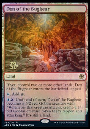 Den of the Bugbear [Dungeons & Dragons: Adventures in the Forgotten Realms Prerelease Promos] MTG Single Magic: The Gathering  | Multizone: Comics And Games