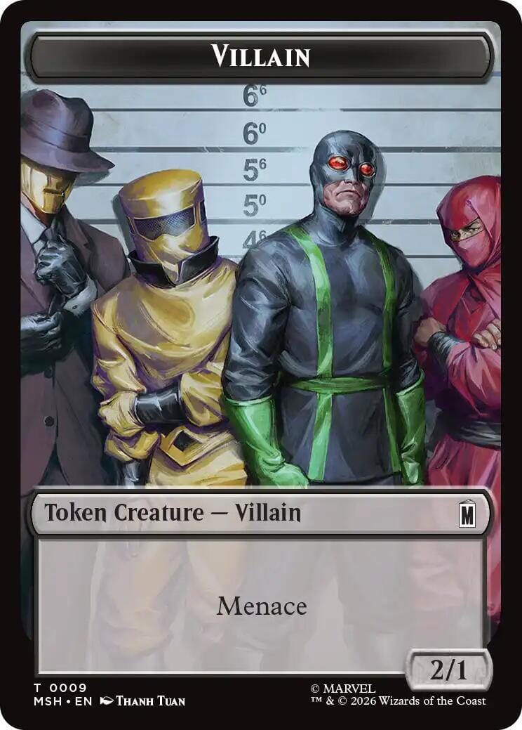 Villain // Robot Villain Double-Sided Token (009//020) [Marvel Super Heroes Tokens] MTG Single Magic: The Gathering  | Multizone: Comics And Games