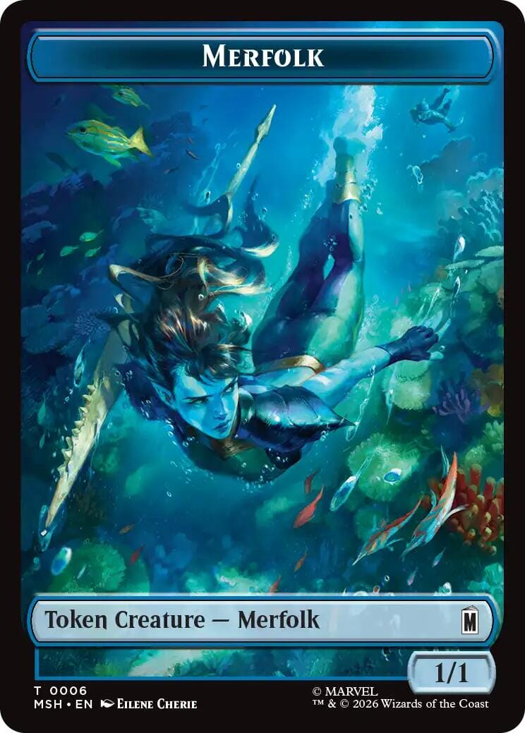 Merfolk // Doombot Double-Sided Token [Marvel Super Heroes Tokens] MTG Single Magic: The Gathering  | Multizone: Comics And Games