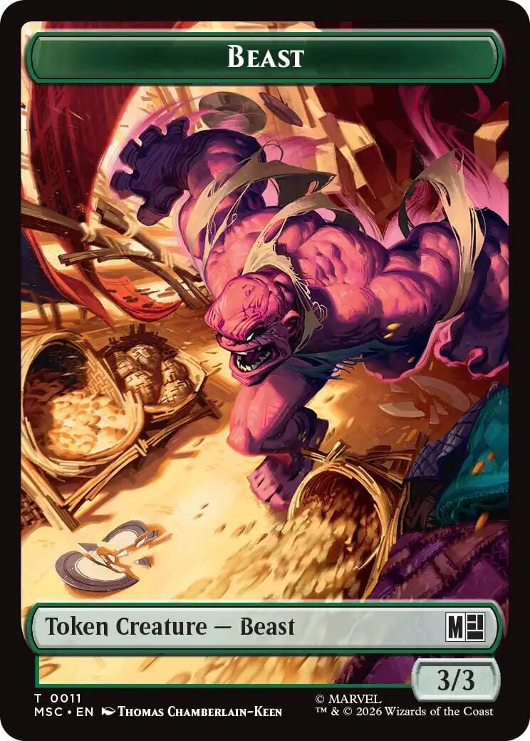 Beast // Vibranium Double-Sided Token [Marvel Super Heroes Commander Tokens] MTG Single Magic: The Gathering  | Multizone: Comics And Games