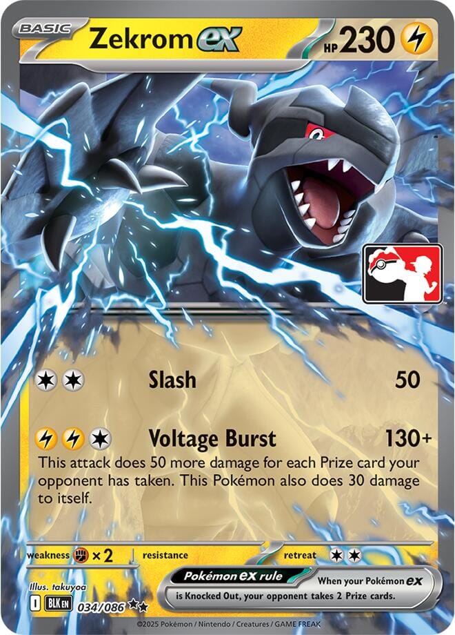 Zekrom ex (034/086) (Right Stamp) [Prize Pack Series Nine] Pokemon Single Pokémon  | Multizone: Comics And Games