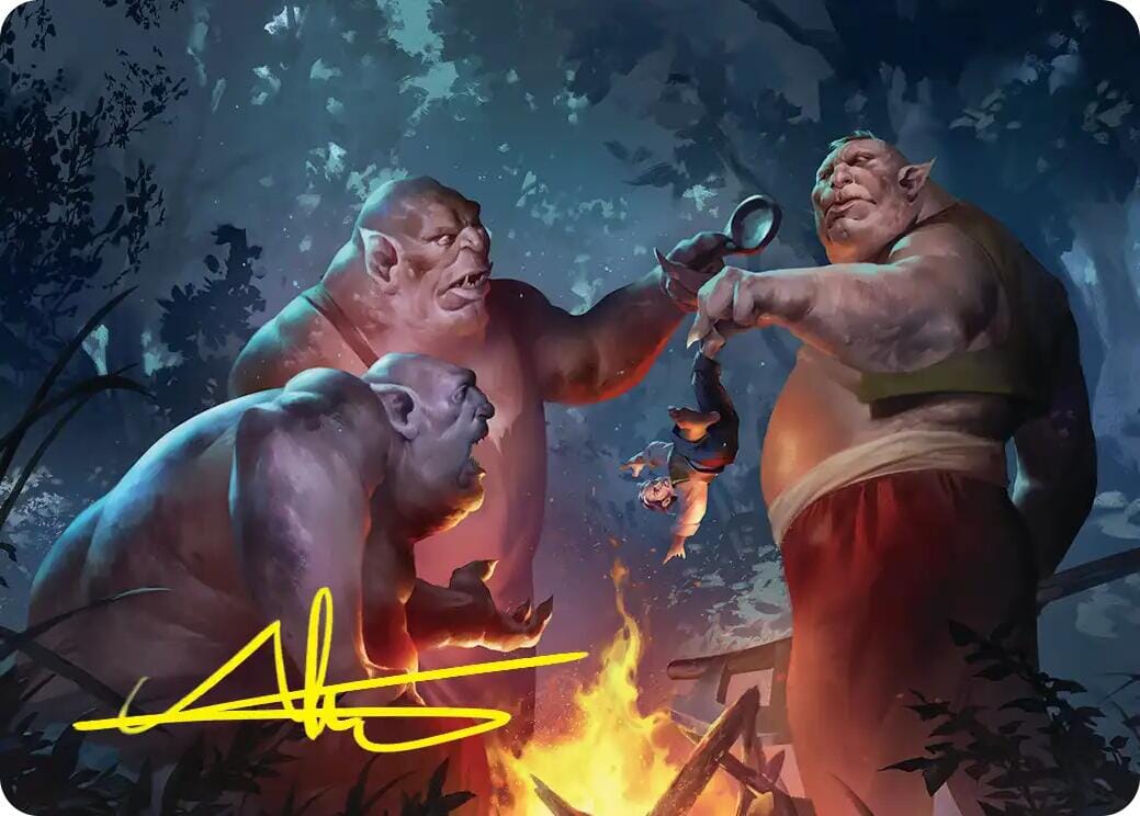 Tom, Bert, and William Art Card (Gold-Stamped Signature) [The Hobbit Art Series] MTG Single Magic: The Gathering  | Multizone: Comics And Games