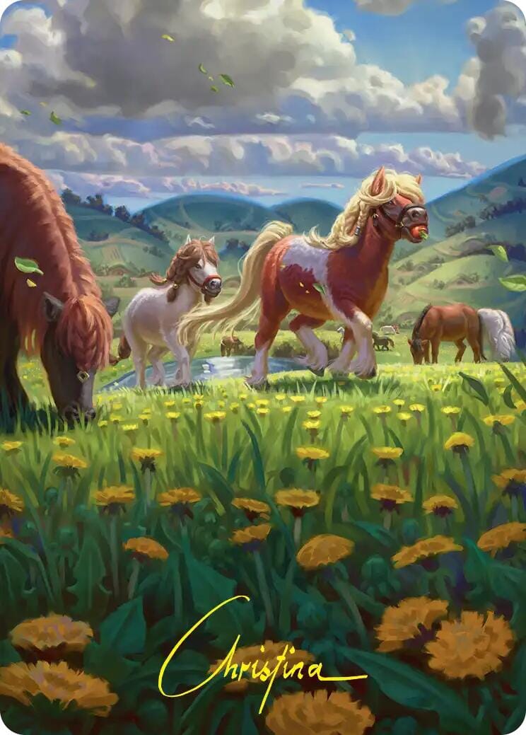 Troop of Ponies Art Card (Gold-Stamped Signature) [The Hobbit Art Series] MTG Single Magic: The Gathering  | Multizone: Comics And Games