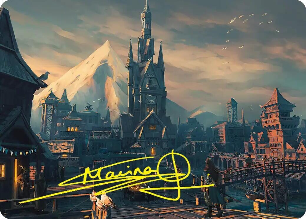 Lake-town Art Card (Gold-Stamped Signature) [The Hobbit Art Series] | Multizone: Comics And Games