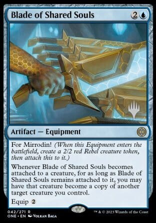 Blade of Shared Souls (Promo Pack) [Phyrexia: All Will Be One Promos] MTG Single Magic: The Gathering  | Multizone: Comics And Games