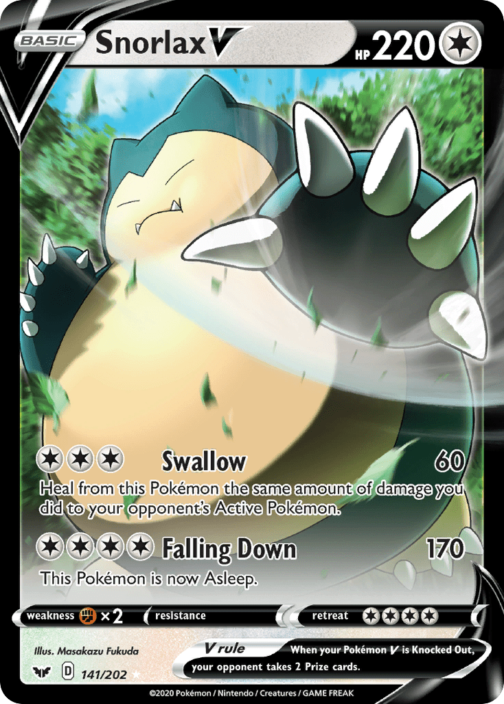 Snorlax V (141/202) (Oversized) [Sword & Shield: Base Set] Pokemon Single Pokémon  | Multizone: Comics And Games