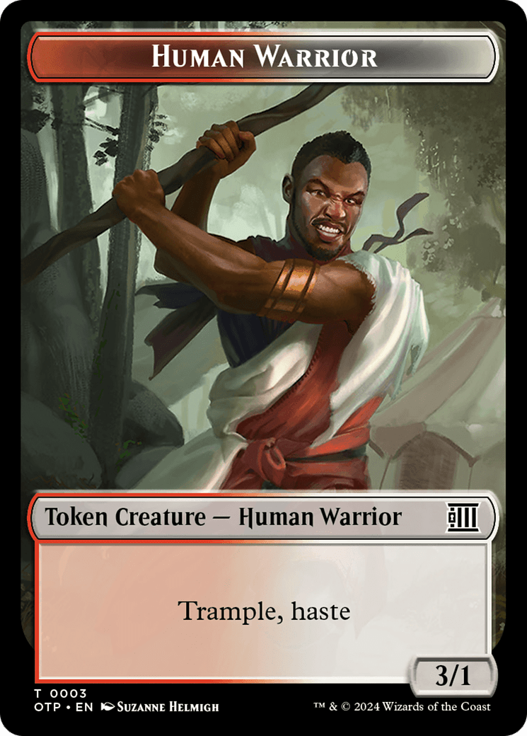 Human Warrior Token [Outlaws of Thunder Junction: Breaking News Tokens] MTG Single Magic: The Gathering  | Multizone: Comics And Games