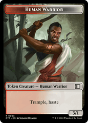 Treasure // Human Warrior Double-Sided Token [Outlaws of Thunder Junction Tokens] MTG Single Magic: The Gathering  | Multizone: Comics And Games