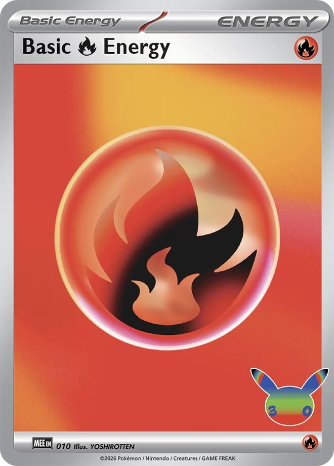 Basic Fire Energy (010) (30th Celebration) [Mega Evolution Energies] Pokemon Single Pokémon  | Multizone: Comics And Games