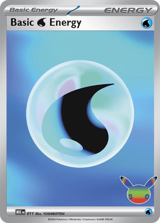 Basic Water Energy (011) (30th Celebration) [Mega Evolution Energies] Pokemon Single Pokémon  | Multizone: Comics And Games