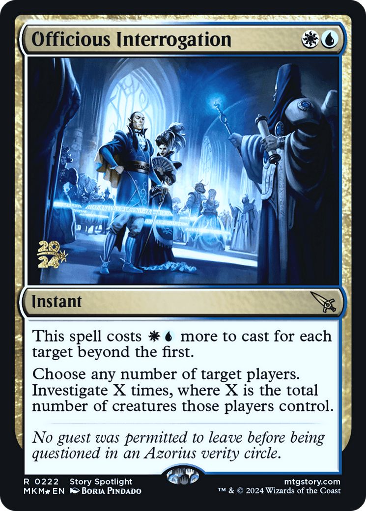 Officious Interrogation [Murders at Karlov Manor Prerelease Promos] MTG Single Magic: The Gathering  | Multizone: Comics And Games