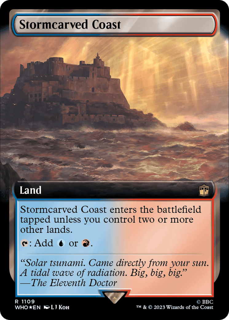 Stormcarved Coast (Extended Art) (Surge Foil) [Doctor Who] MTG Single Magic: The Gathering  | Multizone: Comics And Games