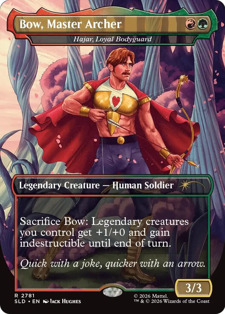 Bow, Master Archer - Hajar, Loyal Bodyguard [Secret Lair Drop Series] MTG Single Magic: The Gathering  | Multizone: Comics And Games