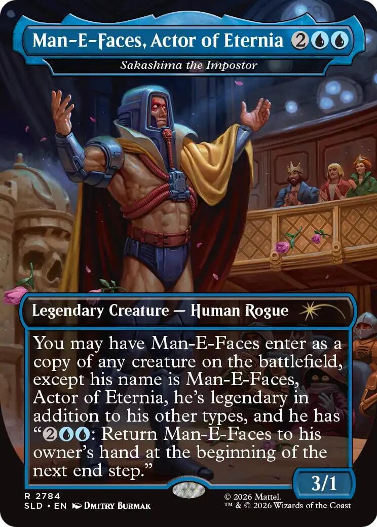 Man-E-Faces, Actor of Eternia - Sakashima the Impostor [Secret Lair Drop Series] MTG Single Magic: The Gathering  | Multizone: Comics And Games