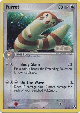 Furret (33/92) (Stamped) [EX: Legend Maker] Pokemon Single Pokémon  | Multizone: Comics And Games