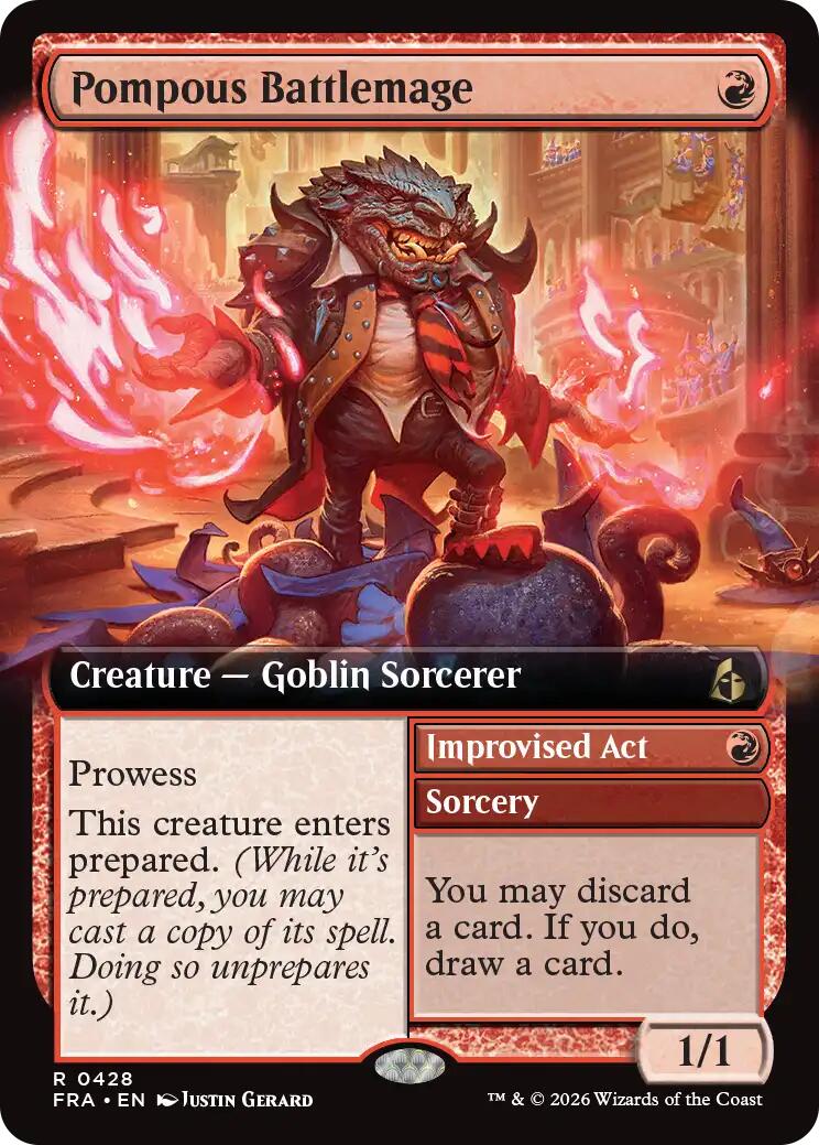 Pompous Battlemage (Extended Art) [Reality Fracture] MTG Single Magic: The Gathering  | Multizone: Comics And Games
