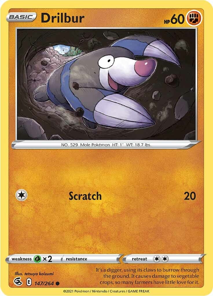Drilbur (147/264) [Sword & Shield: Fusion Strike] Pokemon Single Pokémon  | Multizone: Comics And Games