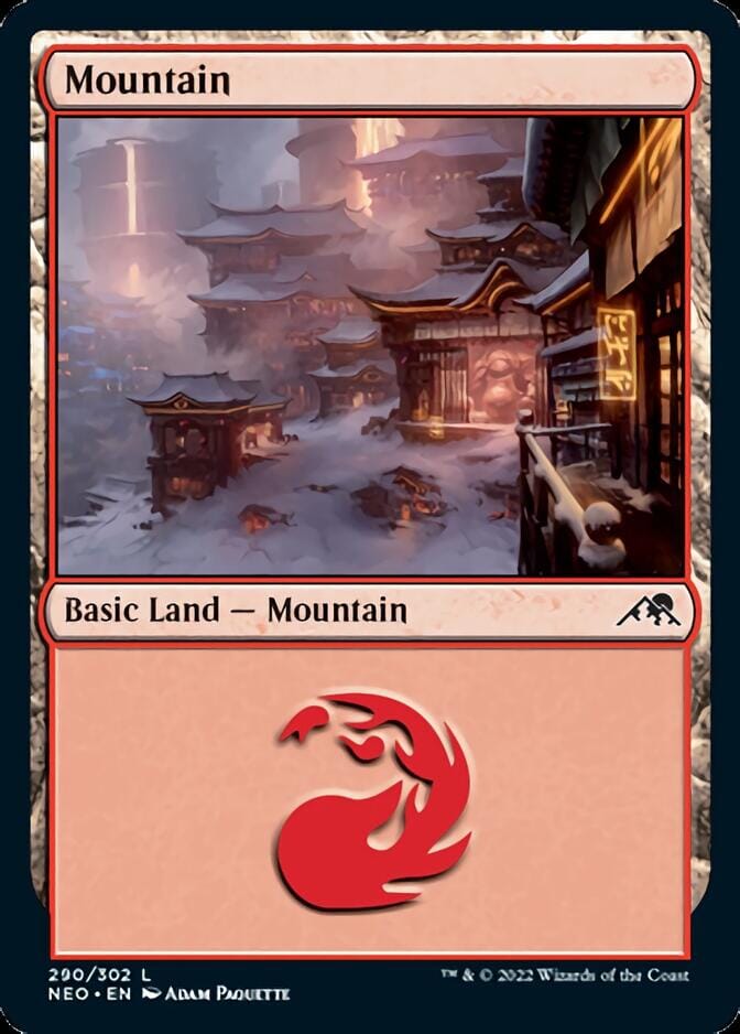 Mountain (290) [Kamigawa: Neon Dynasty] MTG Single Magic: The Gathering  | Multizone: Comics And Games