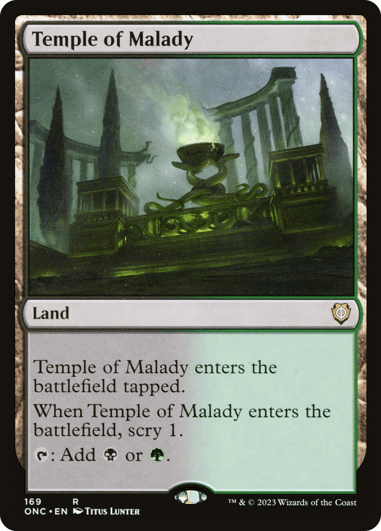 Temple of Malady [Phyrexia: All Will Be One Commander] MTG Single Magic: The Gathering  | Multizone: Comics And Games