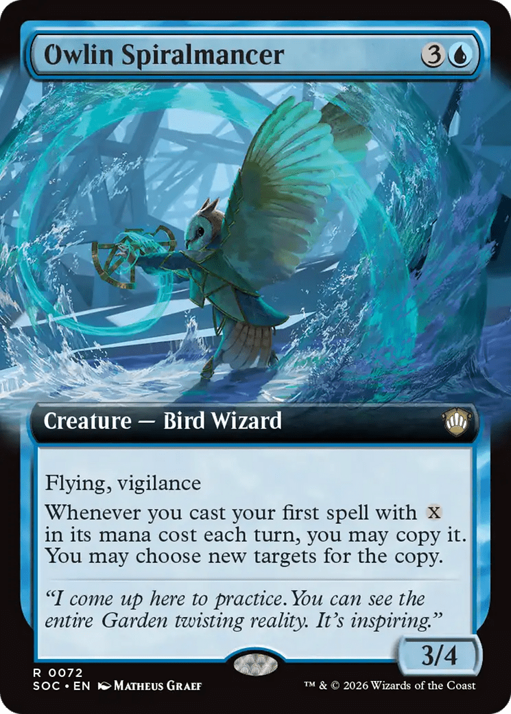 Owlin Spiralmancer (Extended Art) [Secrets of Strixhaven Commander] MTG Single Magic: The Gathering  | Multizone: Comics And Games