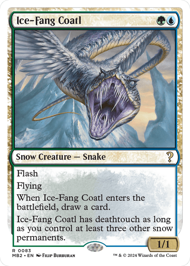 Ice-Fang Coatl (White Border) [Mystery Booster 2] MTG Single Magic: The Gathering  | Multizone: Comics And Games