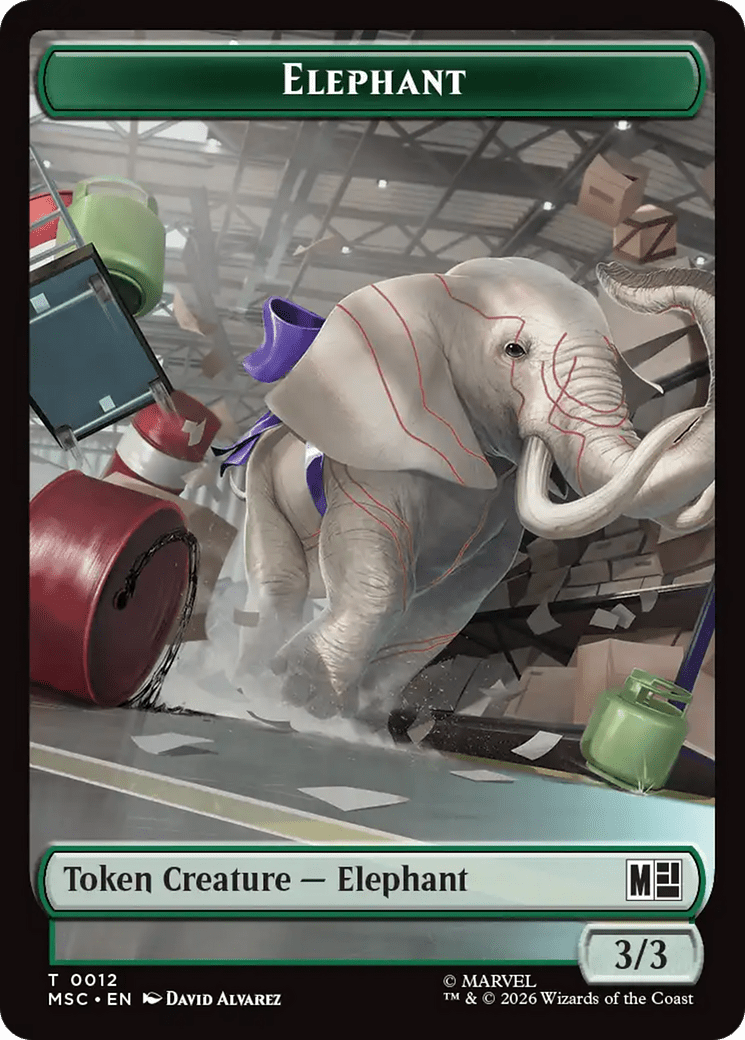 Rhino (013) // Elephant (012) Double-Sided Token [Marvel Super Heroes Commander Tokens] MTG Single Magic: The Gathering  | Multizone: Comics And Games