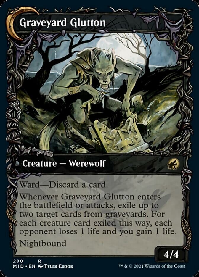 Graveyard Trespasser // Graveyard Glutton (Showcase Equinox) [Innistrad: Midnight Hunt] MTG Single Magic: The Gathering  | Multizone: Comics And Games