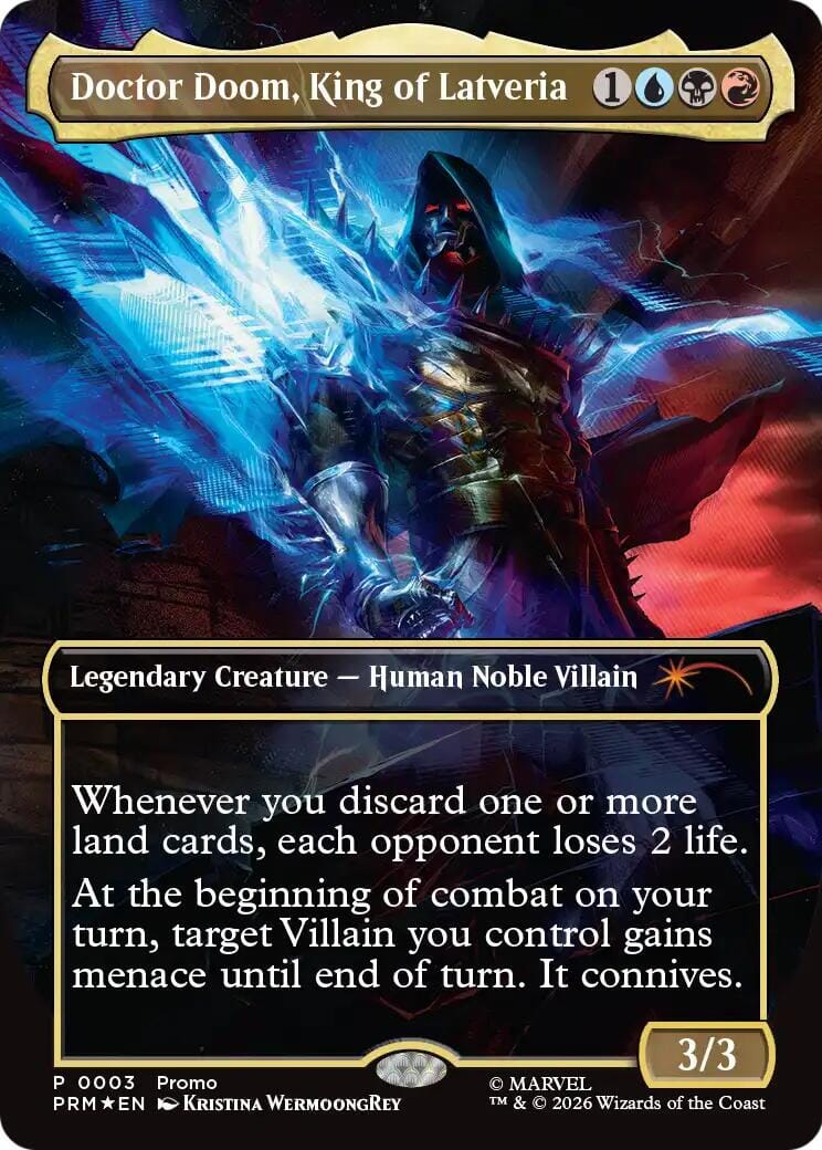 Doctor Doom, King of Latveria (Borderless) (0003) [Marvel Super Heroes Promos] MTG Single Magic: The Gathering  | Multizone: Comics And Games