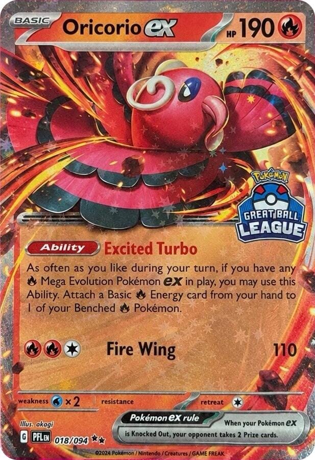 Oricorio ex (018/094) (Great Ball League) [League & Championship Cards] Pokemon Single Pokémon  | Multizone: Comics And Games