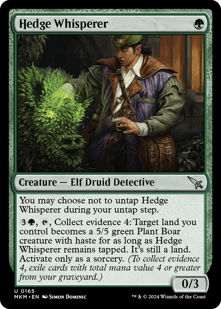 Hedge Whisperer [Murders at Karlov Manor] MTG Single Magic: The Gathering  | Multizone: Comics And Games