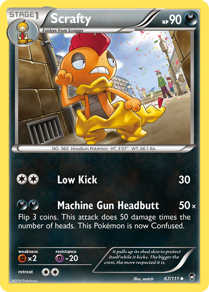 Scrafty (67/111) [XY: Furious Fists] Pokemon Single Pokémon  | Multizone: Comics And Games