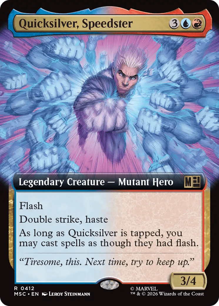 Quicksilver, Speedster (Extended Art) [Marvel Super Heroes Commander] MTG Single Magic: The Gathering  | Multizone: Comics And Games