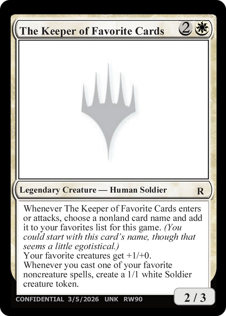 The Keeper of Favorite Cards (3/5/2026) [Unknown Event] | Multizone: Comics And Games