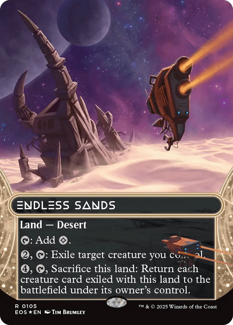 Endless Sands (0105) (Borderless) (Galaxy Foil) [Edge of Eternities: Stellar Sights] MTG Single Magic: The Gathering  | Multizone: Comics And Games