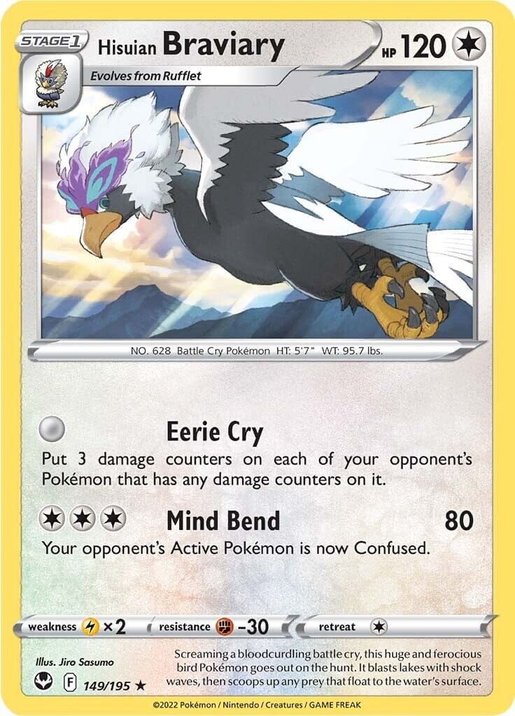 Hisuian Braviary (149/195) [Sword & Shield: Silver Tempest] Pokemon Single Pokémon  | Multizone: Comics And Games