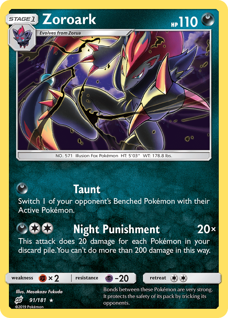 Zoroark (91/181) [Sun & Moon: Team Up] Pokemon Single Pokémon  | Multizone: Comics And Games