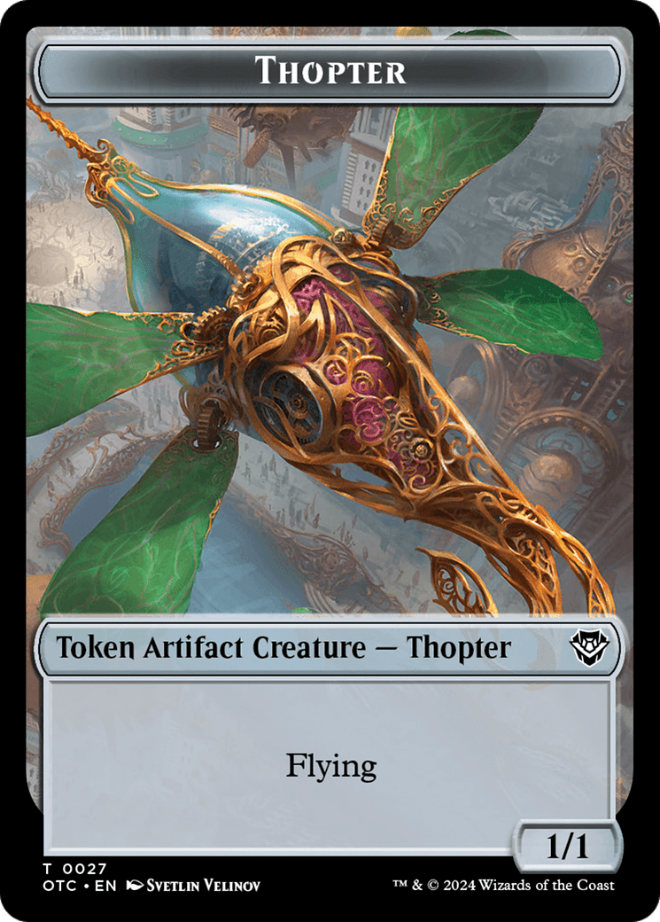 Thopter // Treasure Double-Sided Token [Outlaws of Thunder Junction Commander Tokens] MTG Single Magic: The Gathering  | Multizone: Comics And Games