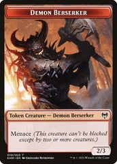 Human Warrior // Demon Berserker Double-Sided Token [Kaldheim Tokens] MTG Single Magic: The Gathering  | Multizone: Comics And Games