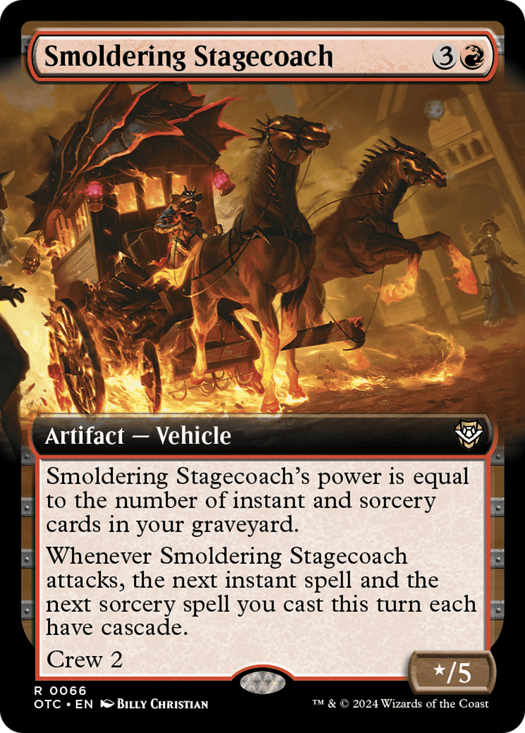 Smoldering Stagecoach (Extended Art) [Outlaws of Thunder Junction Commander] MTG Single Magic: The Gathering  | Multizone: Comics And Games